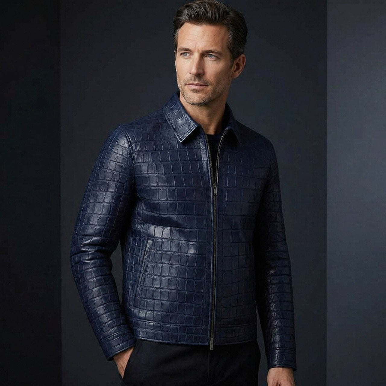 Vincero Crocodile Leather Jacket