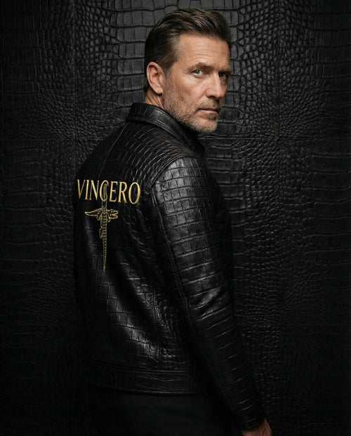 Vincero Crocodile Leather Jacket